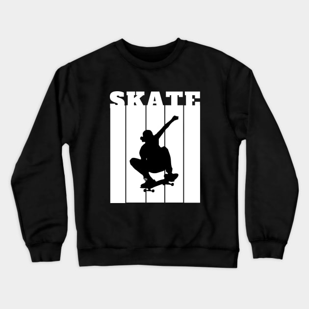 Silhouette Serenity: Shadow of a Skater Crewneck Sweatshirt by neverland-gifts